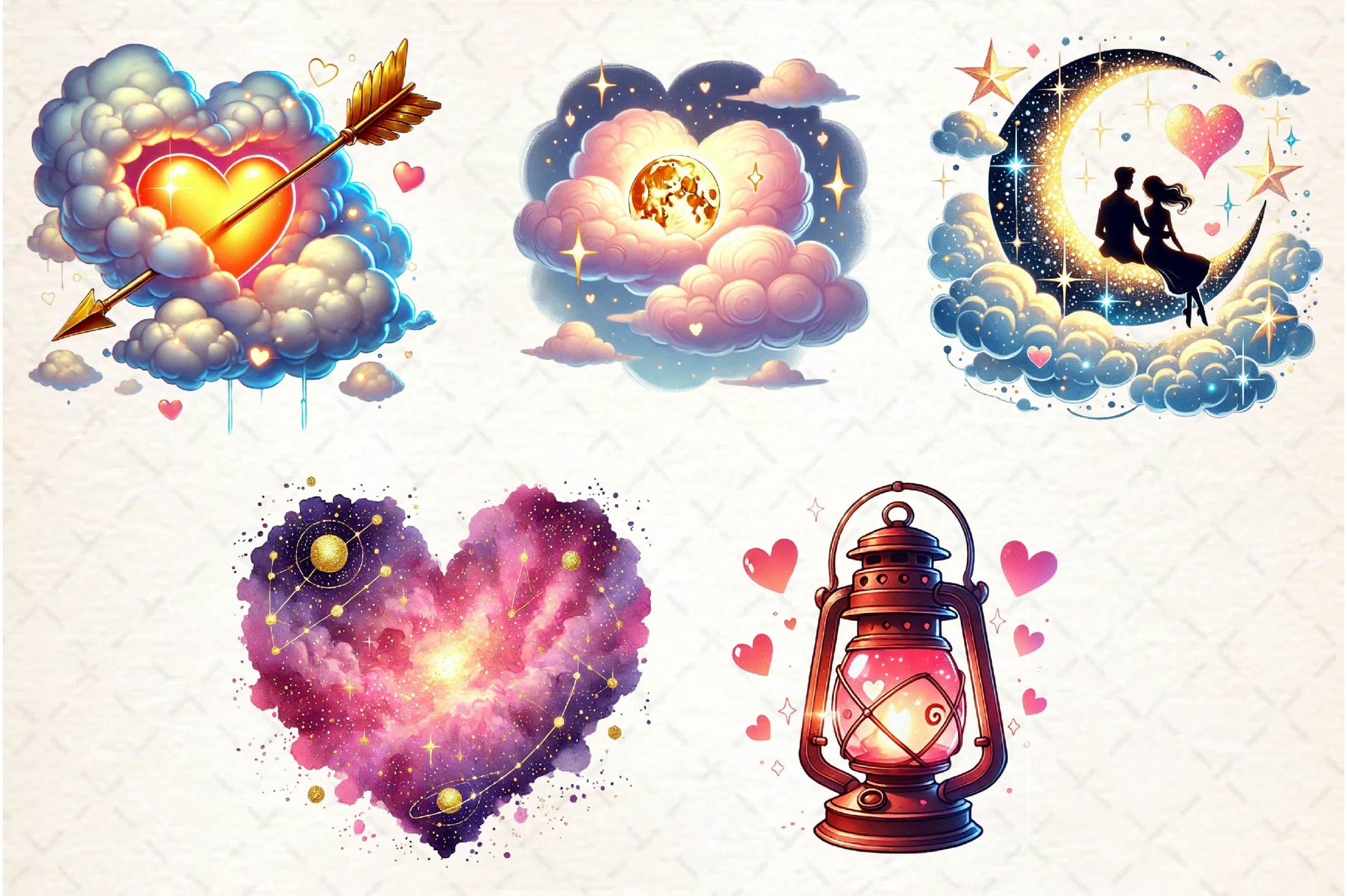 Dreamy Valentines Day Clipart Bundle - CraftNest - Digital Crafting and Art