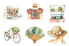 Vintage Summer Tropical Clipart Bundle - CraftNest - Digital Crafting and Art