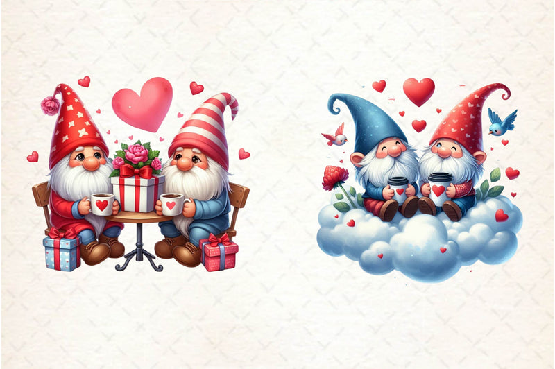 Valentine Gnome Couple Coffee Cup Clipart Bundle - CraftNest - Digital Crafting and Art