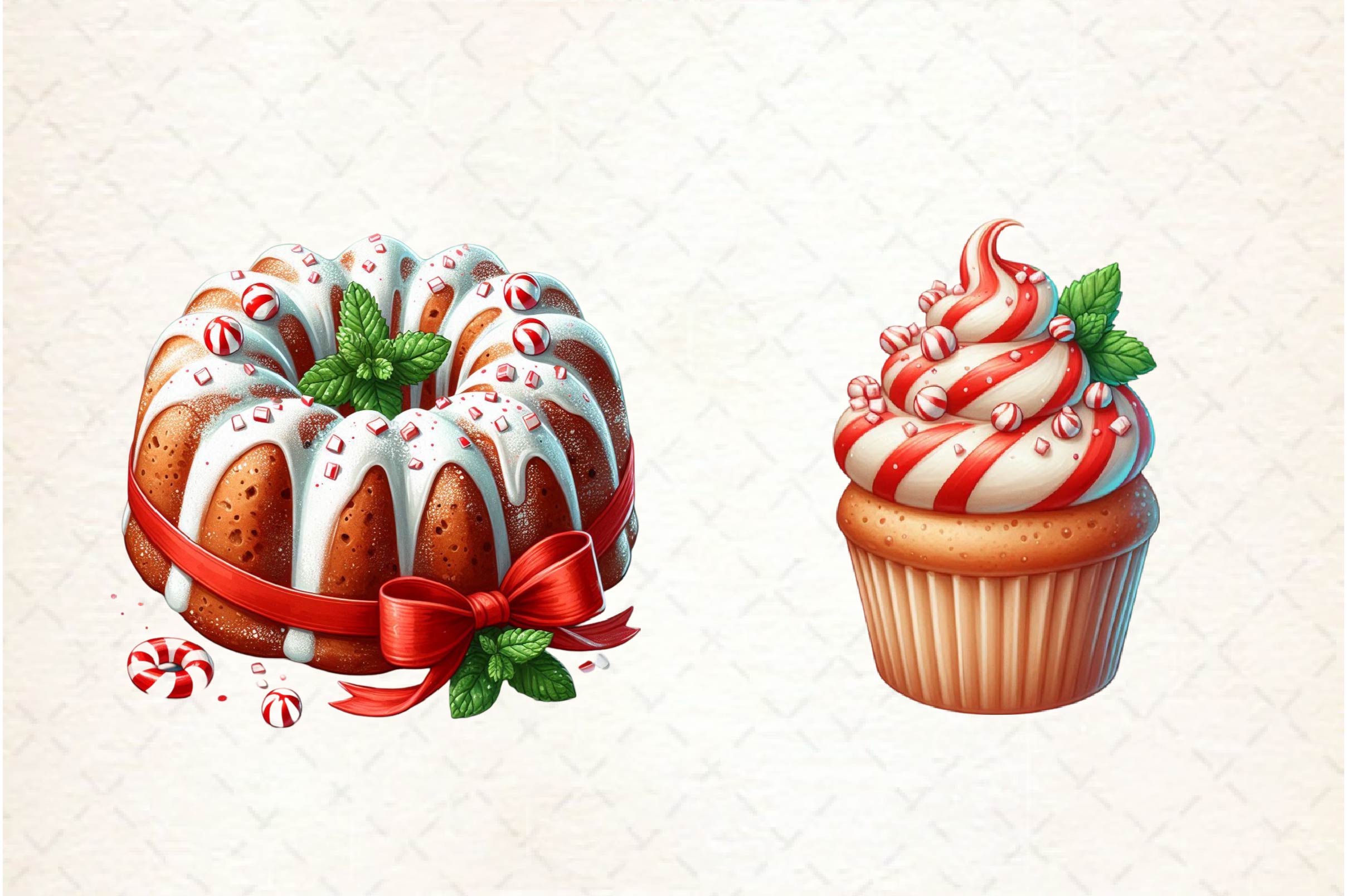 Peppermint Cakes Clipart Bundle - CraftNest - Digital Crafting and Art