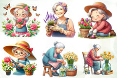 Gardening Grandma Clipart Bundle - CraftNest - Digital Crafting and Art