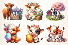 Easter Cow Clipart Bundle - CraftNest - Digital Crafting and Art