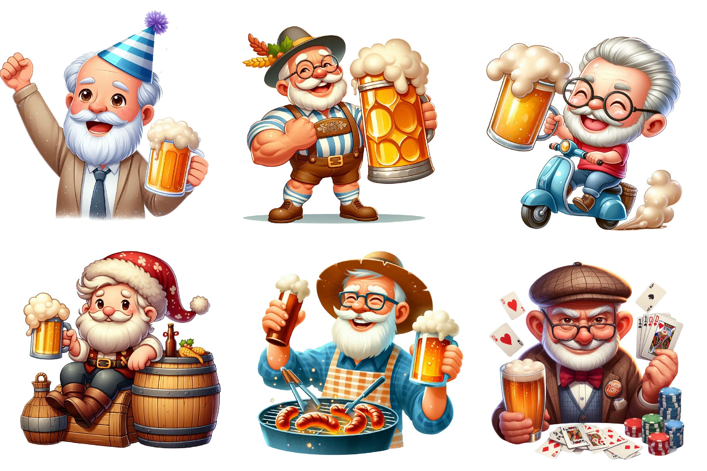 Funny Beer Loving Grandpa Clipart Bundle - CraftNest - Digital Crafting and Art