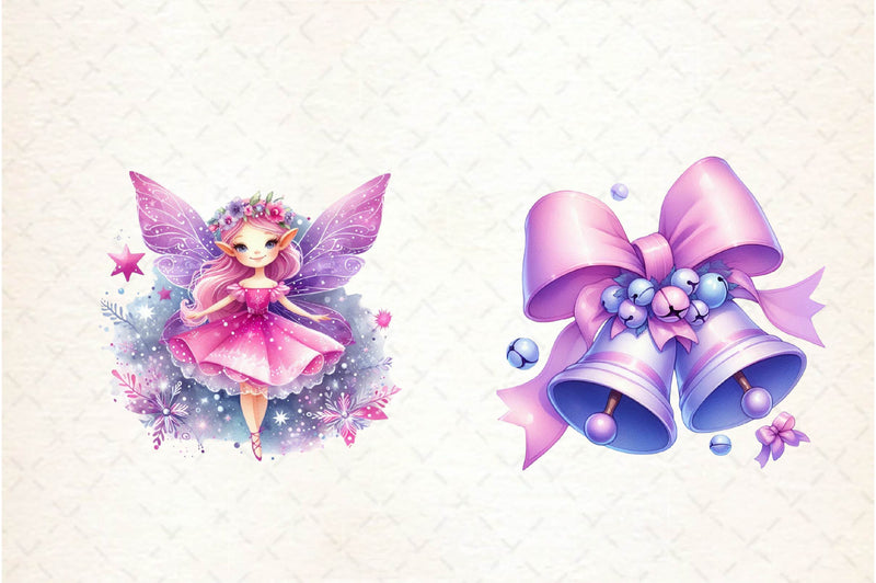 Pastel Purple & Pink Christmas Clipart Bundle - CraftNest - Digital Crafting and Art