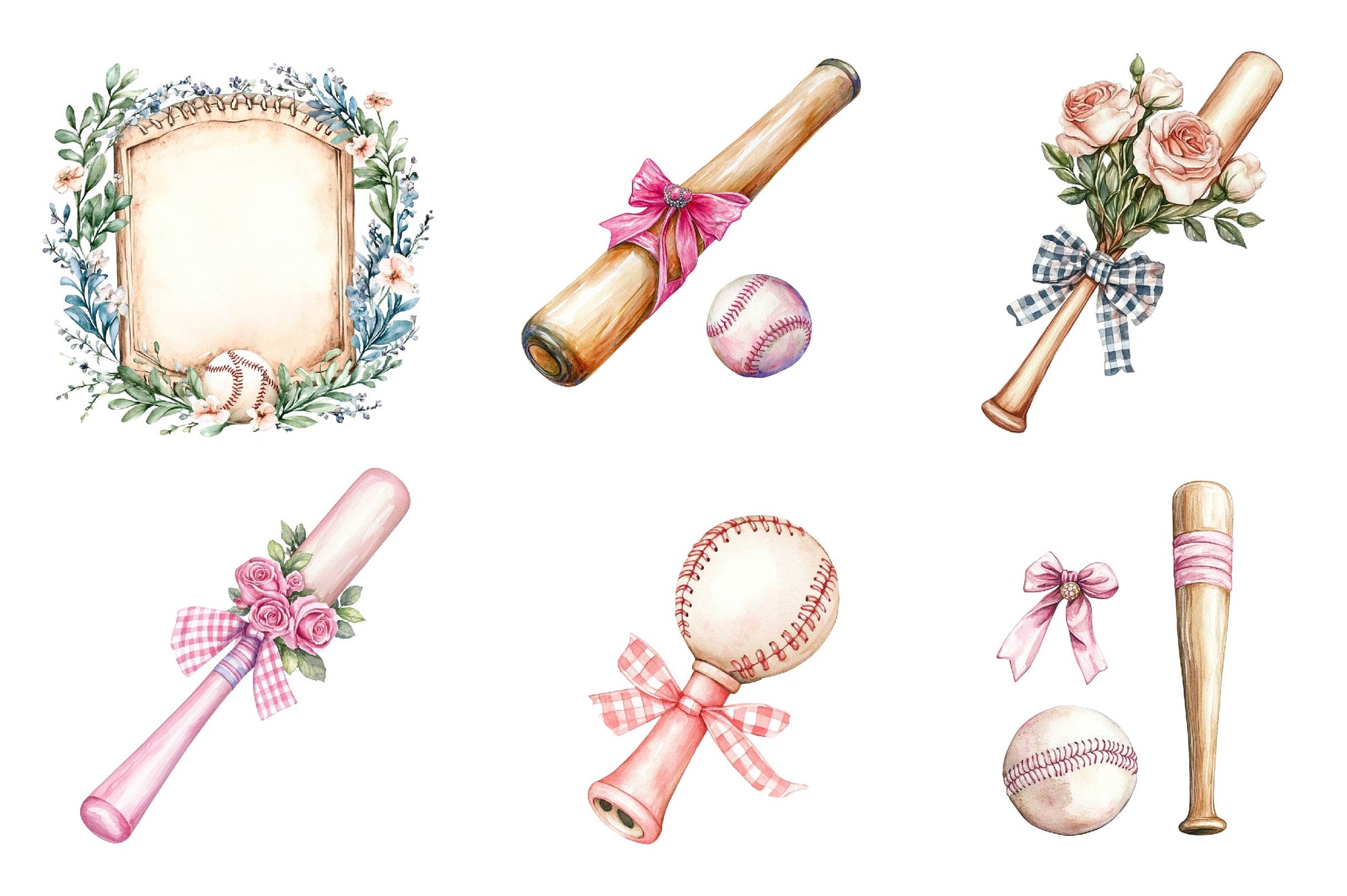 Coquette Baseball Clipart Bundle 1 - CraftNest - Digital Crafting and Art