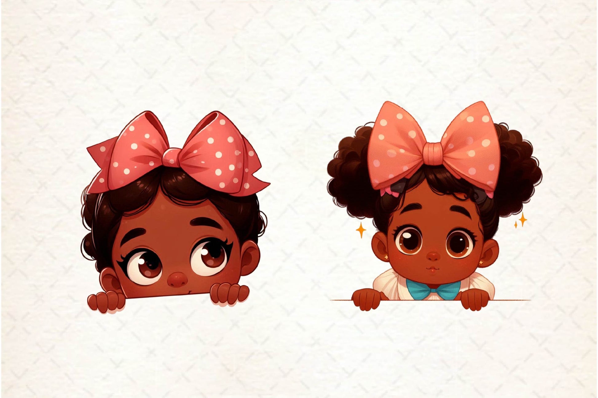 Peeking African American Little Girl Clipart Bundle - CraftNest - Digital Crafting and Art