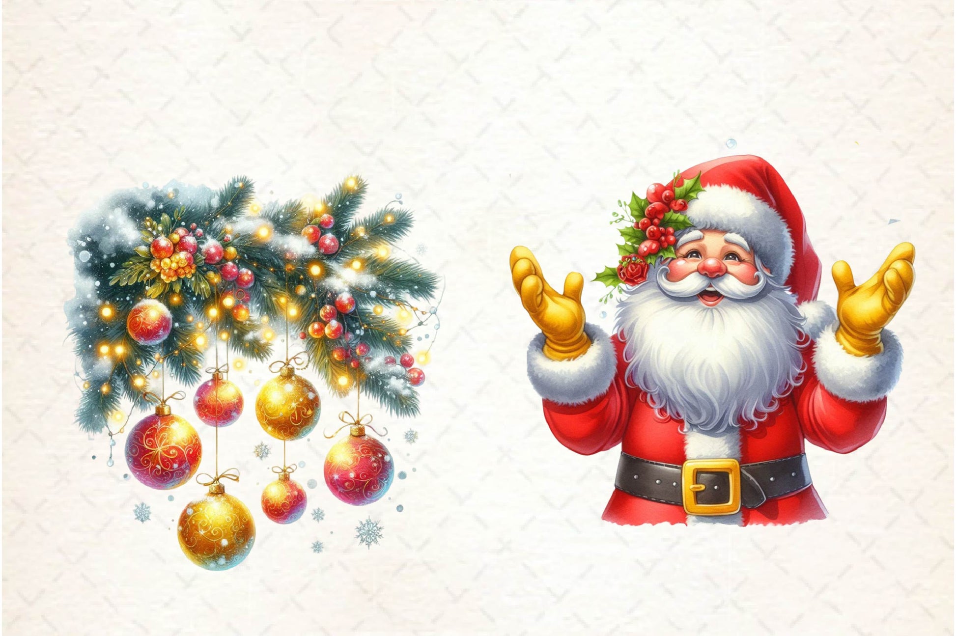 Yellow And Red Christmas Clipart Bundle - CraftNest - Digital Crafting and Art