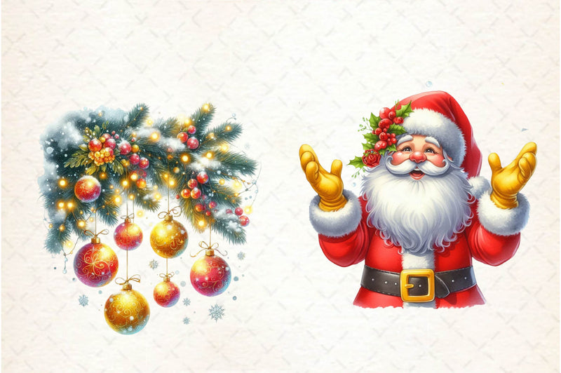 Yellow And Red Christmas Clipart Bundle - CraftNest - Digital Crafting and Art