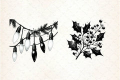 Black And White Christmas Clipart Bundle - CraftNest - Digital Crafting and Art