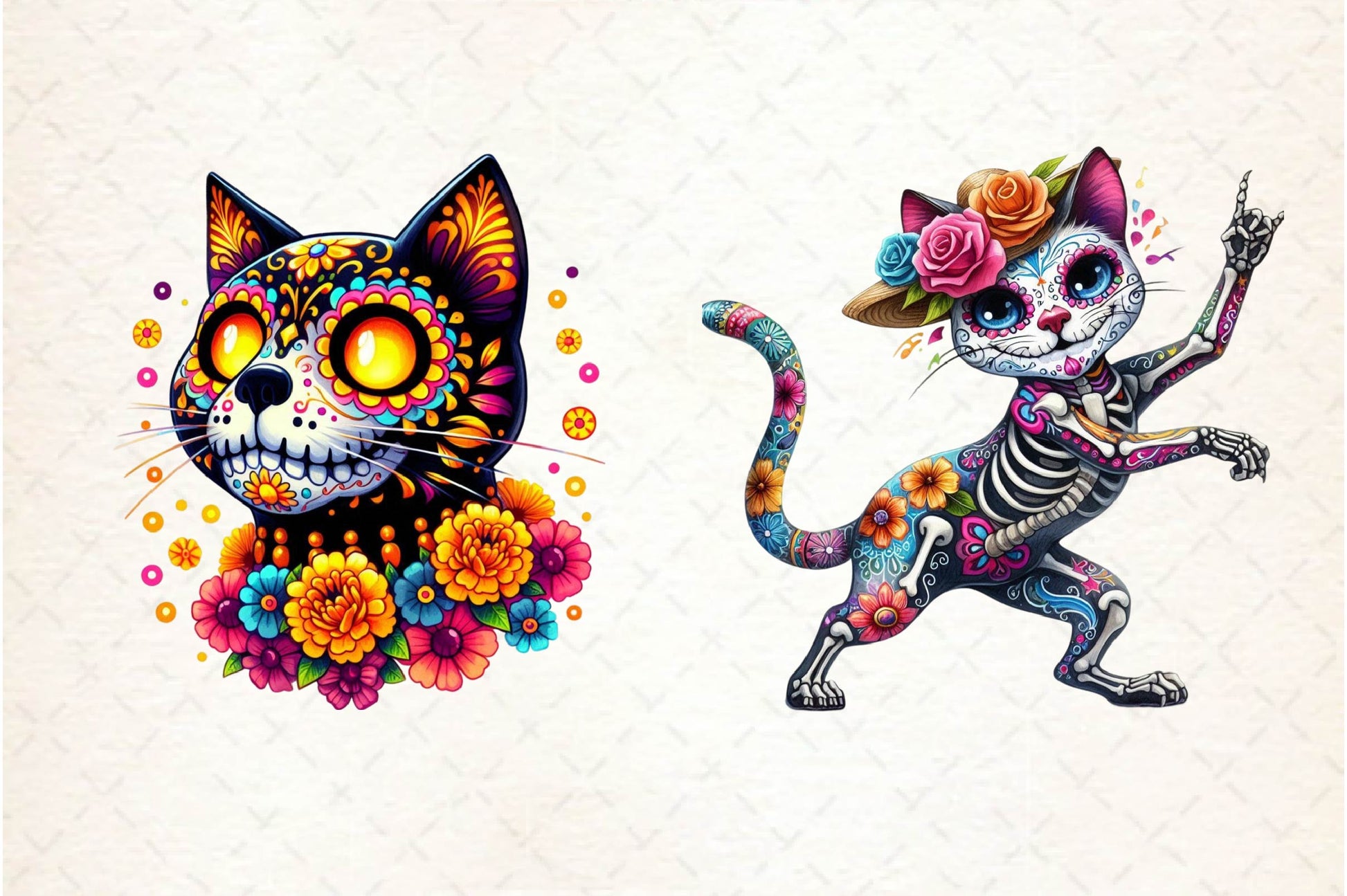 Day Of The Dead Cat Clipart Bundle - CraftNest - Digital Crafting and Art