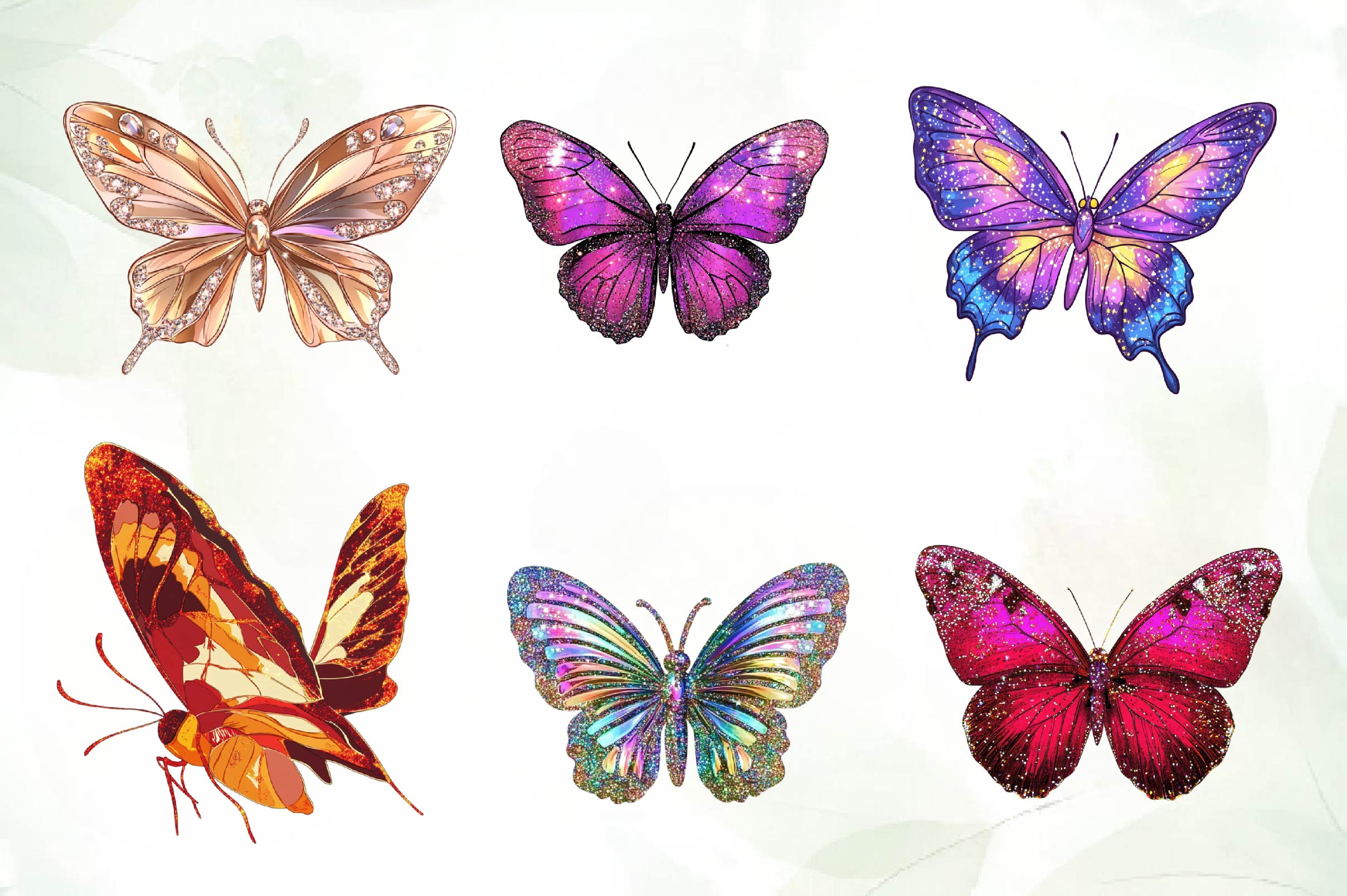 Glitter Butterfly Clipart Bundle - CraftNest - Digital Crafting and Art