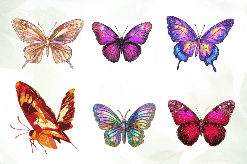 Glitter Butterfly Clipart Bundle - CraftNest - Digital Crafting and Art