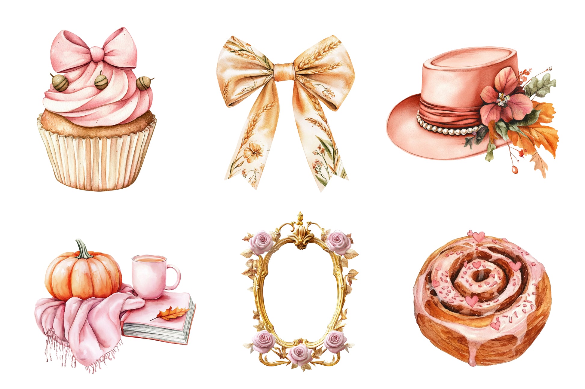 Cute Coquette Autumn Clipart Bundle - CraftNest - Digital Crafting and Art