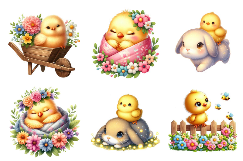 Spring & Baby Chick Clipart Bundle - CraftNest - Digital Crafting and Art