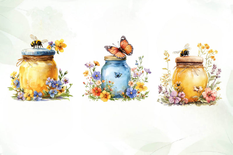 Spring Honey Jar Clipart Bundle - CraftNest - Digital Crafting and Art