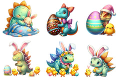 Cute Dinosaurs In Easter Costumes Clipart Bundle - CraftNest - Digital Crafting and Art
