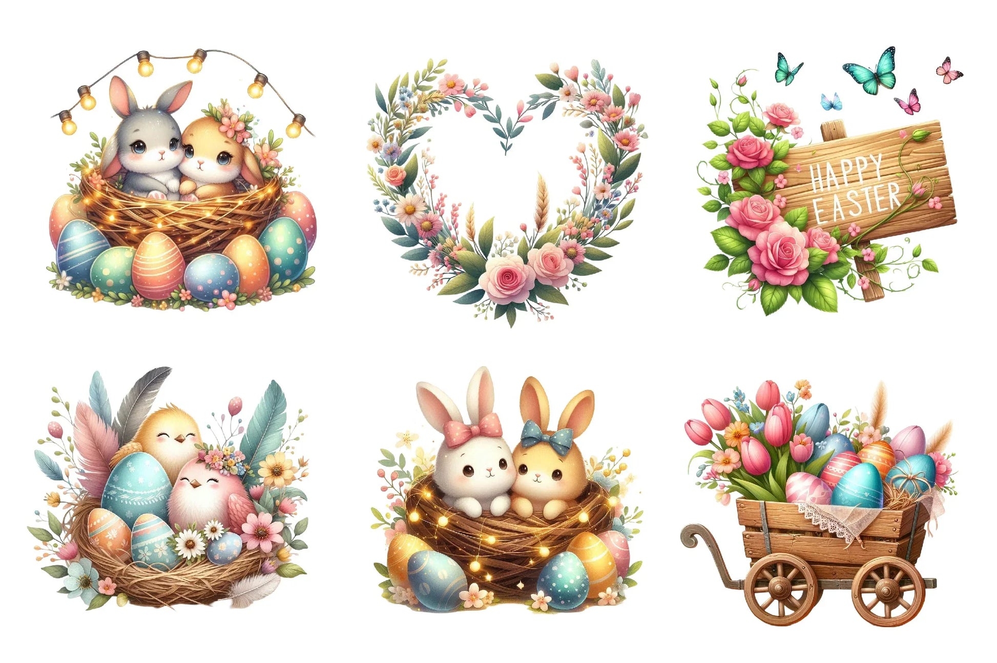 Romantic Easter Clipart Bundle - CraftNest - Digital Crafting and Art
