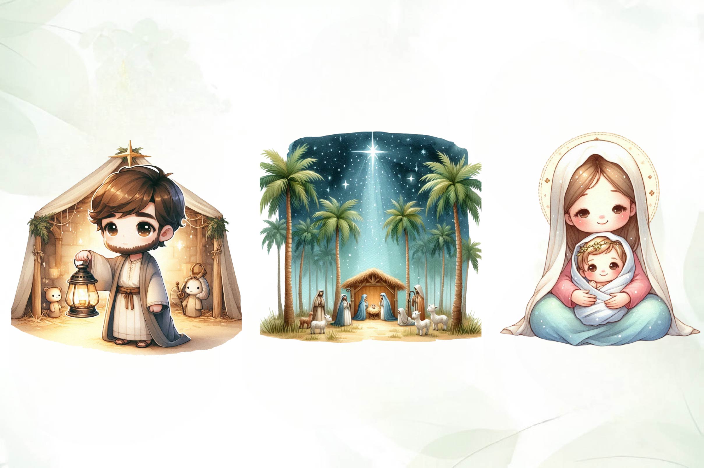 Chibi Nativity Christmas Clipart Bundle 1 - CraftNest - Digital Crafting and Art