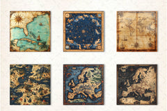 Antique Maps Digital Paper - CraftNest - Digital Crafting and Art