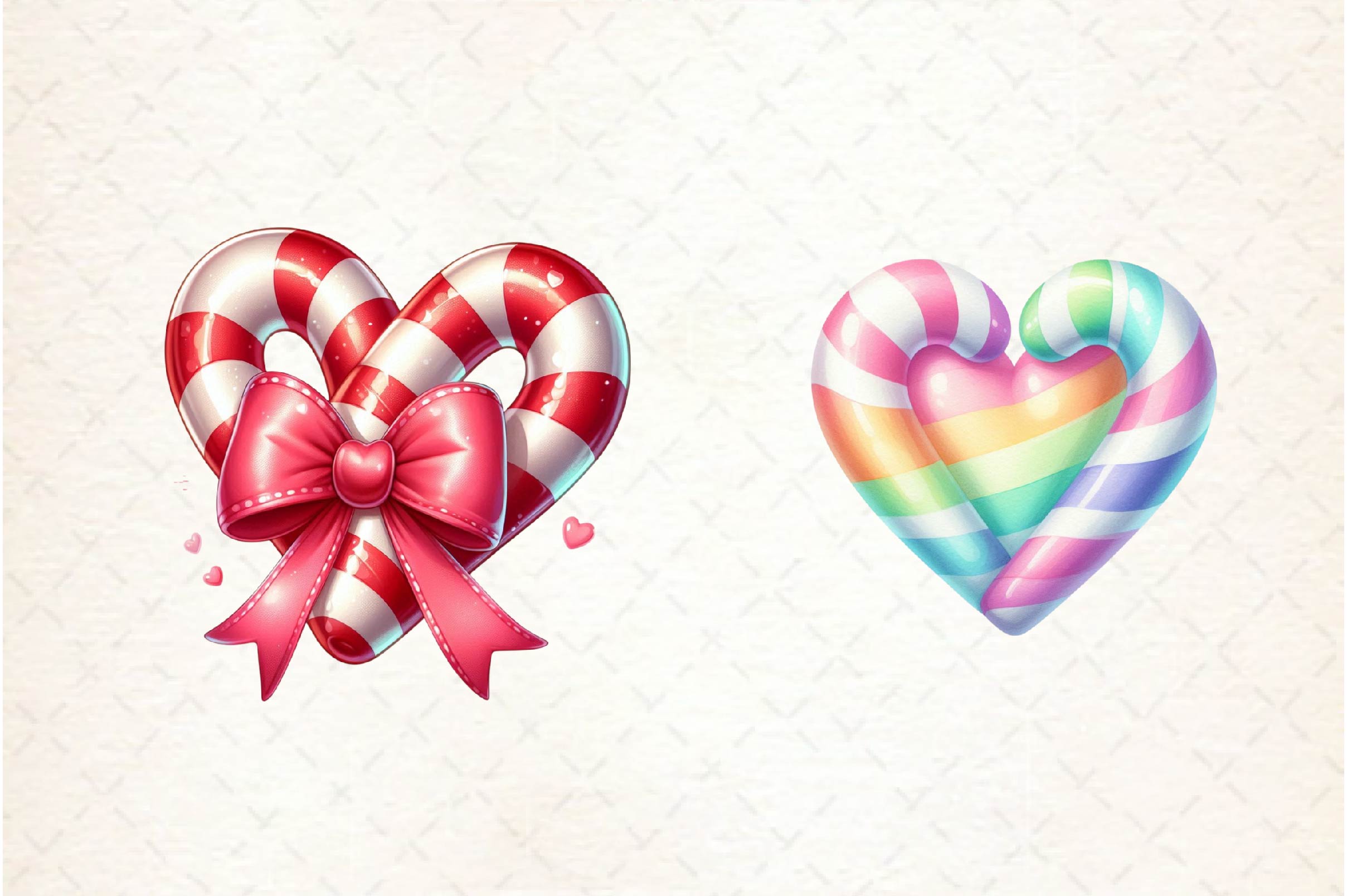 Christmas Candy Cane Heart Clipart Bundle - CraftNest - Digital Crafting and Art