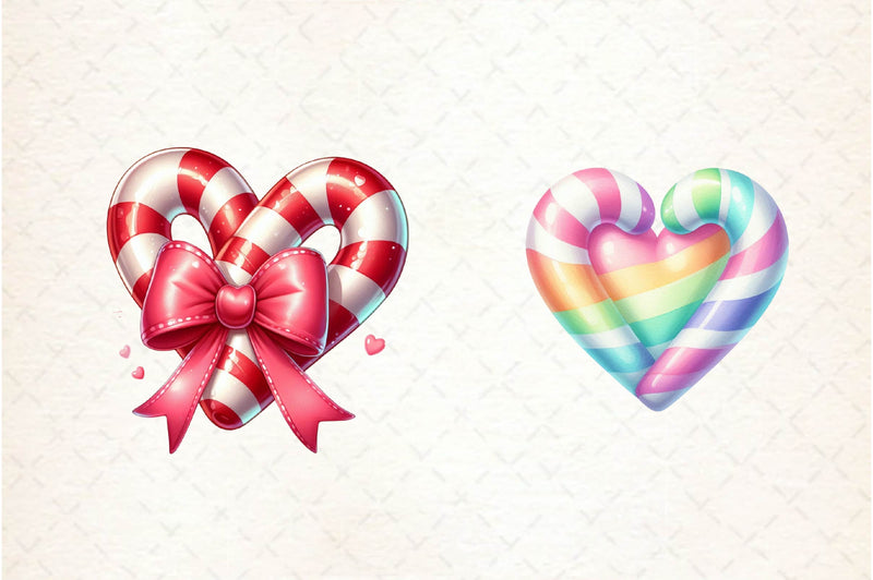 Christmas Candy Cane Heart Clipart Bundle - CraftNest - Digital Crafting and Art