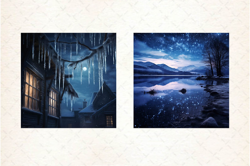 Winter Nights Digital Paper - CraftNest - Digital Crafting and Art