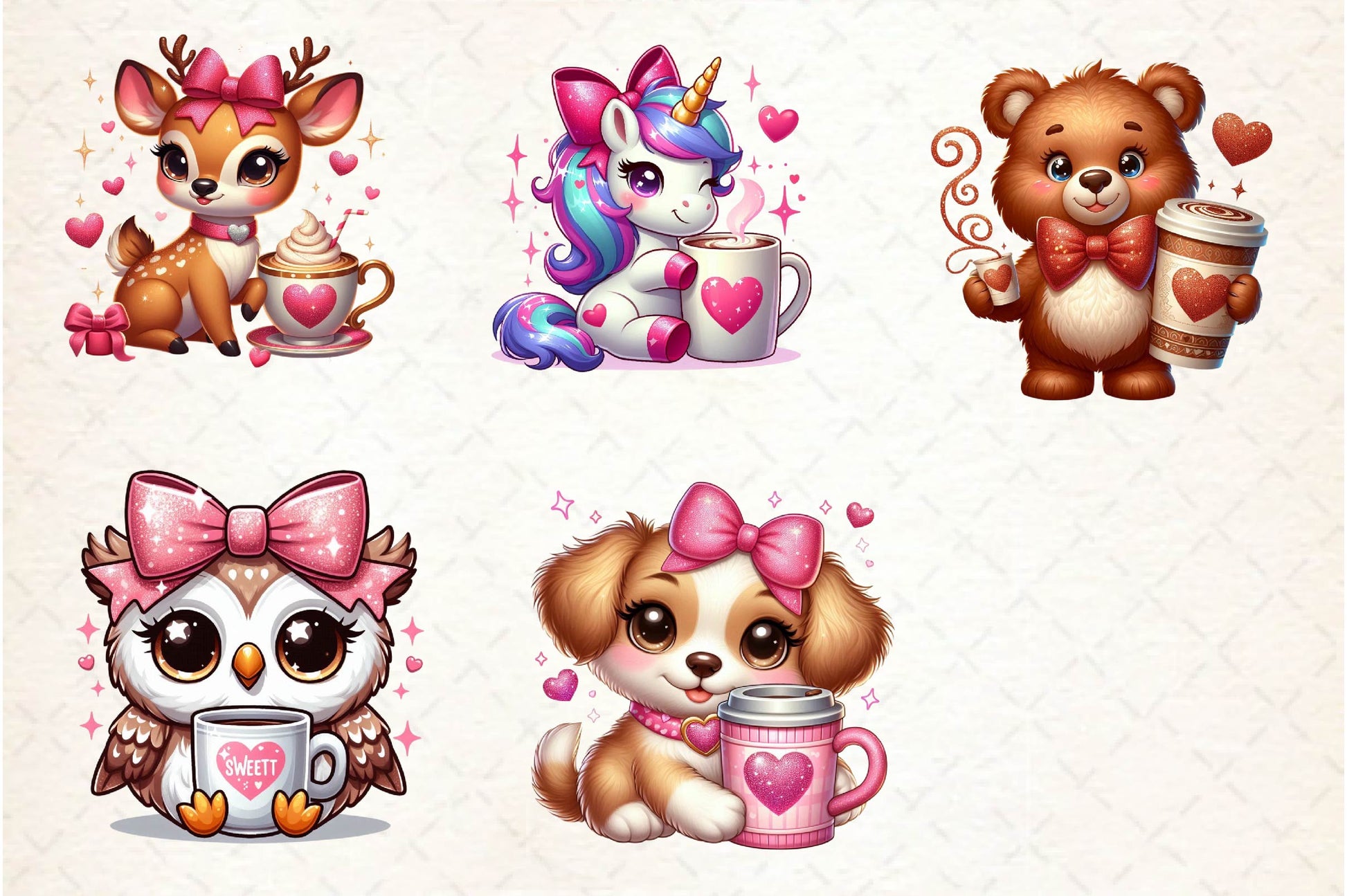 Animals Valentine Coffee Clipart Bundle - CraftNest - Digital Crafting and Art