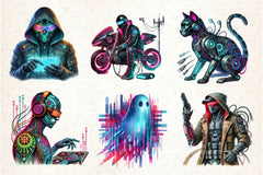 Cyberpunk Characters Clipart Bundle - CraftNest - Digital Crafting and Art