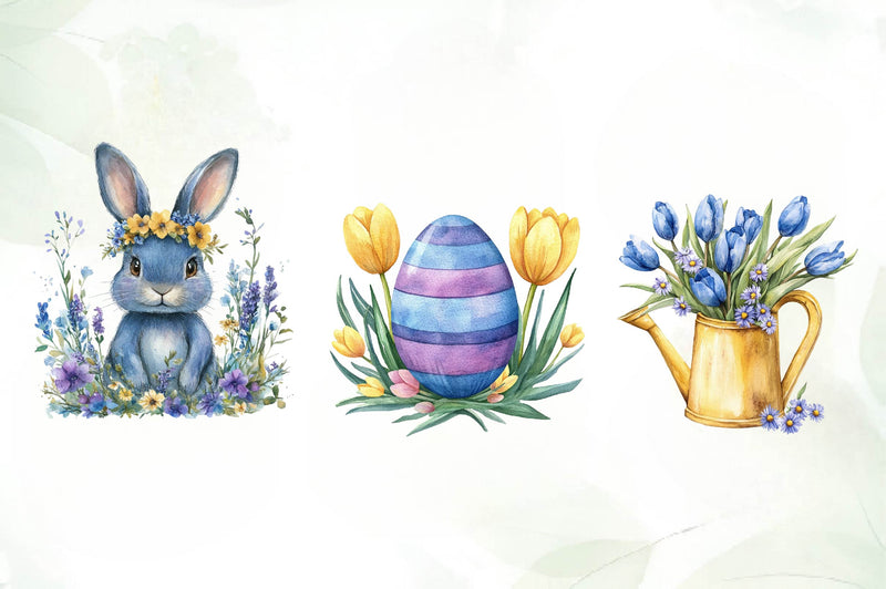 Purple Pastel Easter Clipart Bundle - CraftNest - Digital Crafting and Art