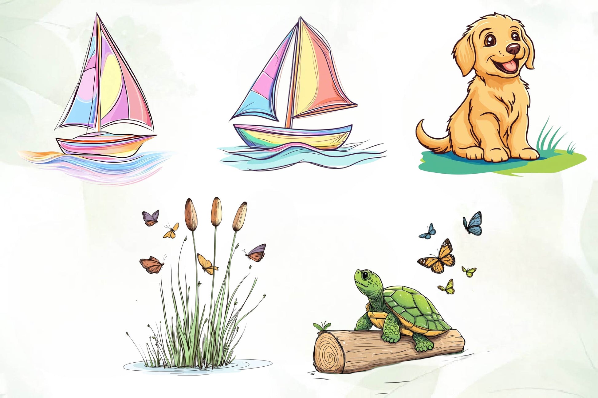 Cute Summer Lake Clipart Bundle - CraftNest - Digital Crafting and Art
