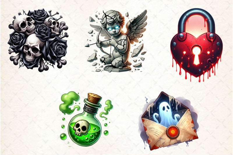 Creepy Valentines Clipart Bundle - CraftNest - Digital Crafting and Art