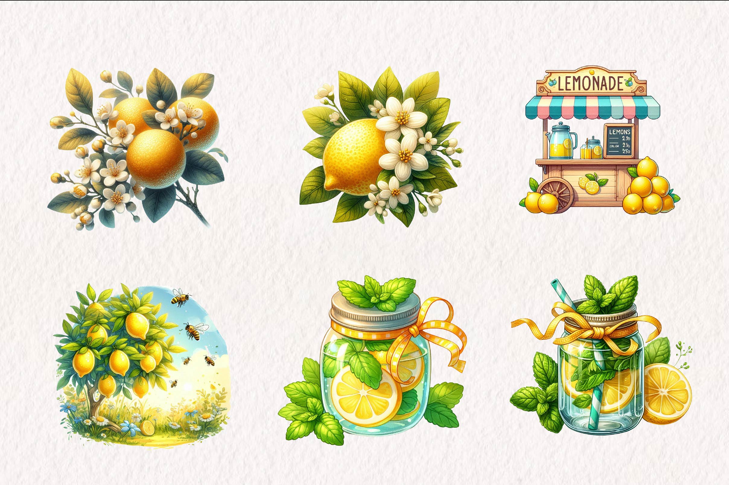 Summer Lemons Clipart Bundle - CraftNest - Digital Crafting and Art