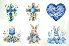 Blue Nordic Easter Clipart Bundle - CraftNest - Digital Crafting and Art