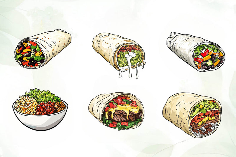 Burritos Clipart Bundle - CraftNest - Digital Crafting and Art