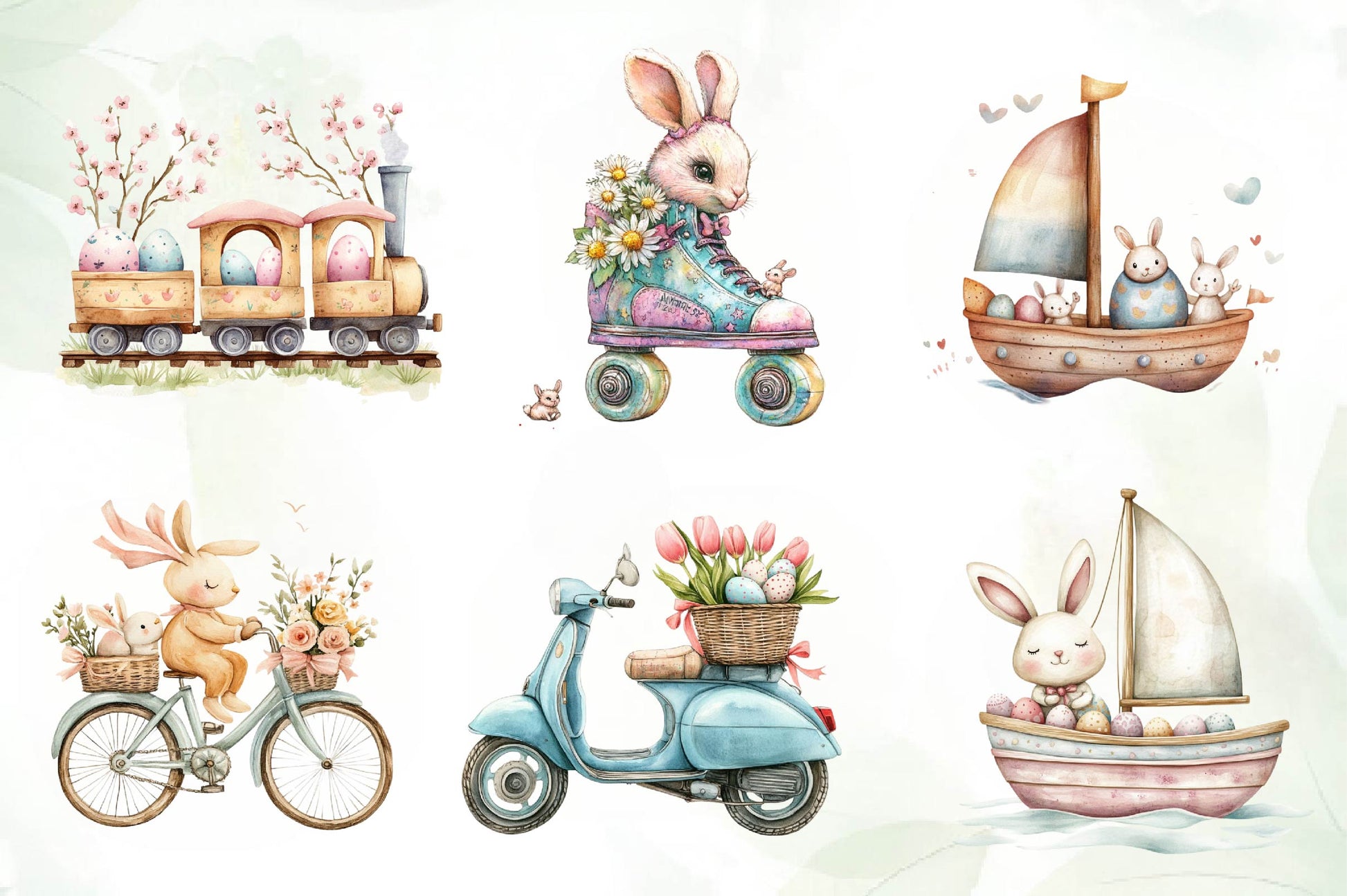 Transportation Easter Clipart Bundle 1 - CraftNest - Digital Crafting and Art