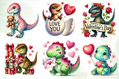 Valentines Day T Rex Clipart Bundle - CraftNest - Digital Crafting and Art
