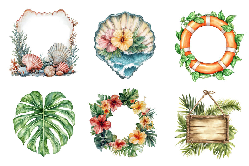 Summer Tropical Blank Signs Clipart Bundle - CraftNest - Digital Crafting and Art