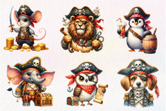 Animals Pirate Clipart Bundle - CraftNest - Digital Crafting and Art