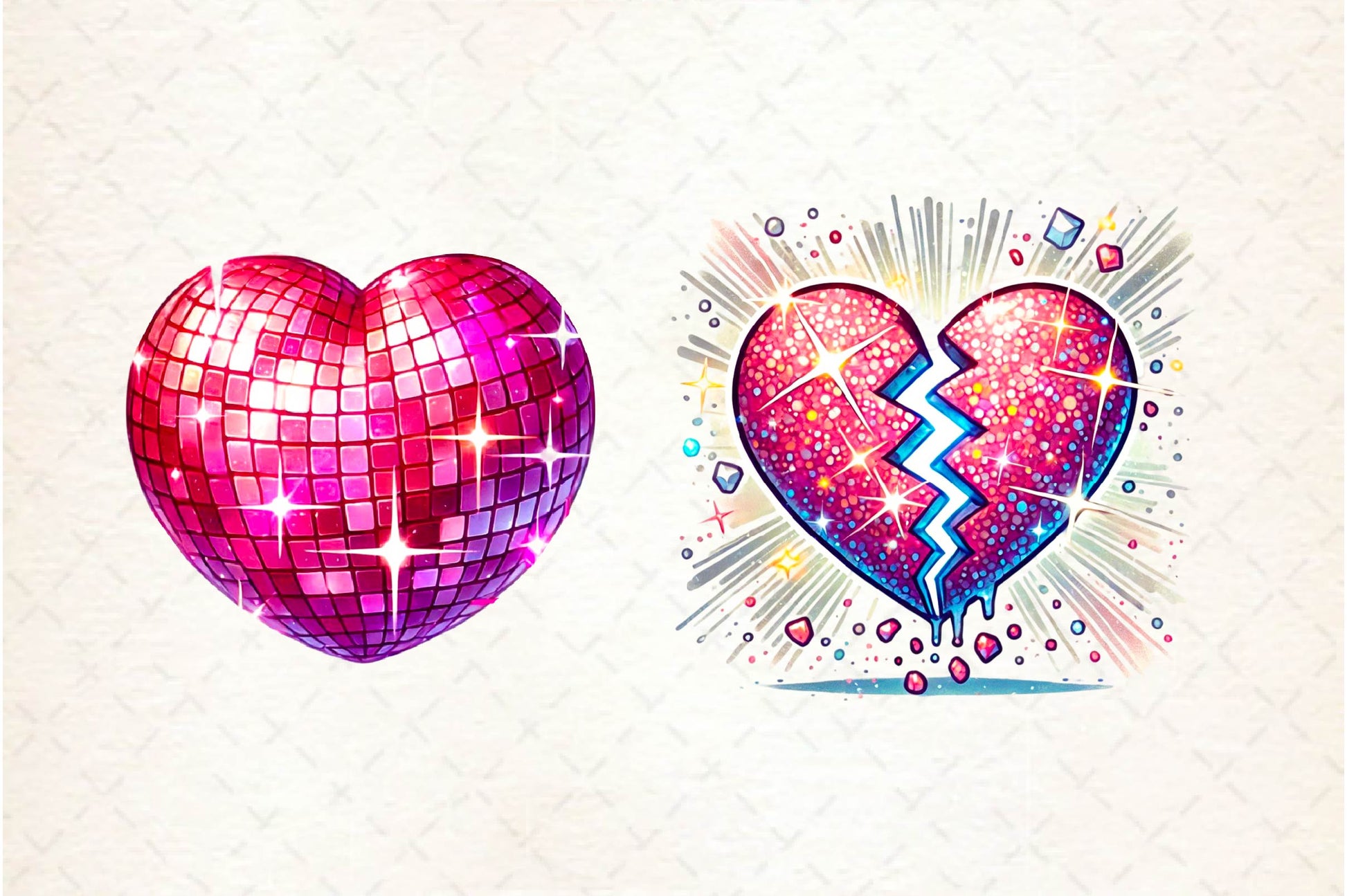 Valentines Day Disco Heart Clipart Bundle - CraftNest - Digital Crafting and Art