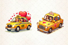 Valentines Love Taxi Clipart Bundle - CraftNest - Digital Crafting and Art