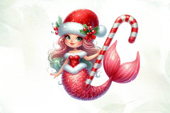 Christmas Mermaid Clipart Bundle - CraftNest - Digital Crafting and Art