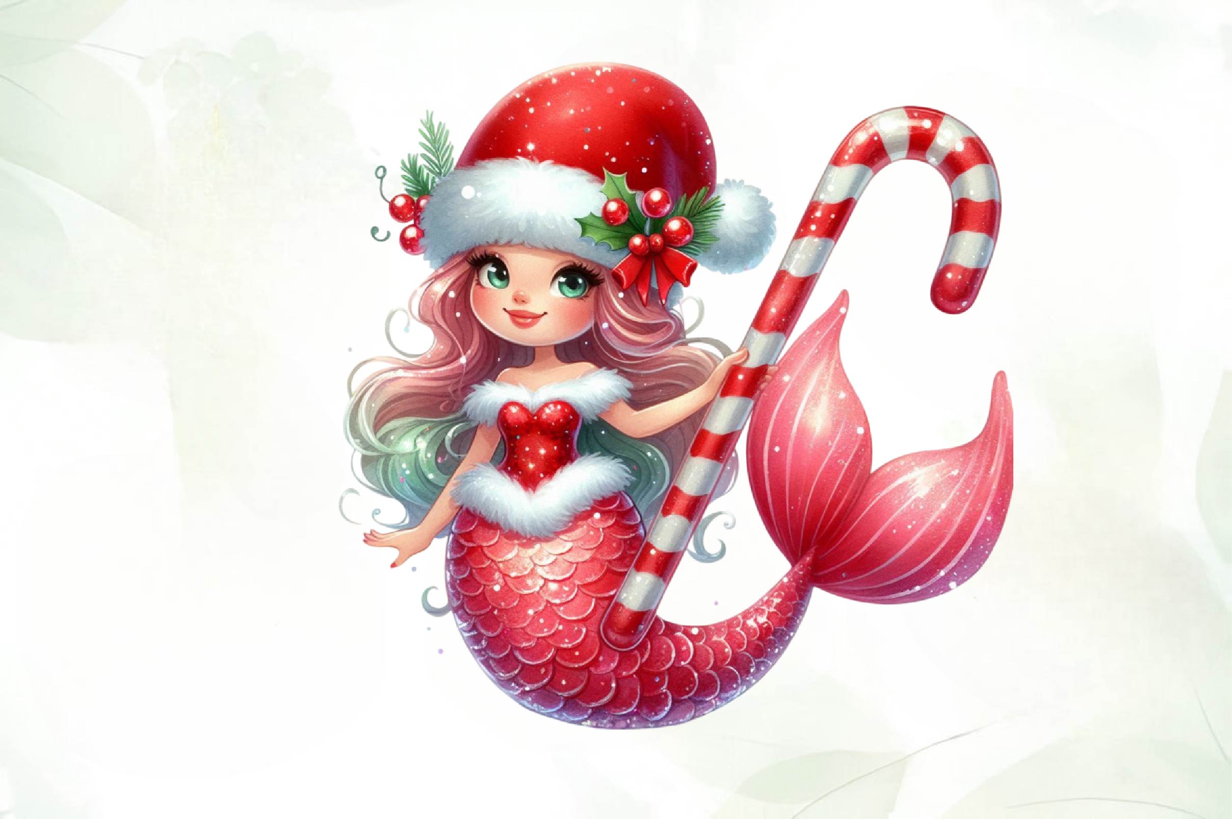 Christmas Mermaid Clipart Bundle - CraftNest - Digital Crafting and Art