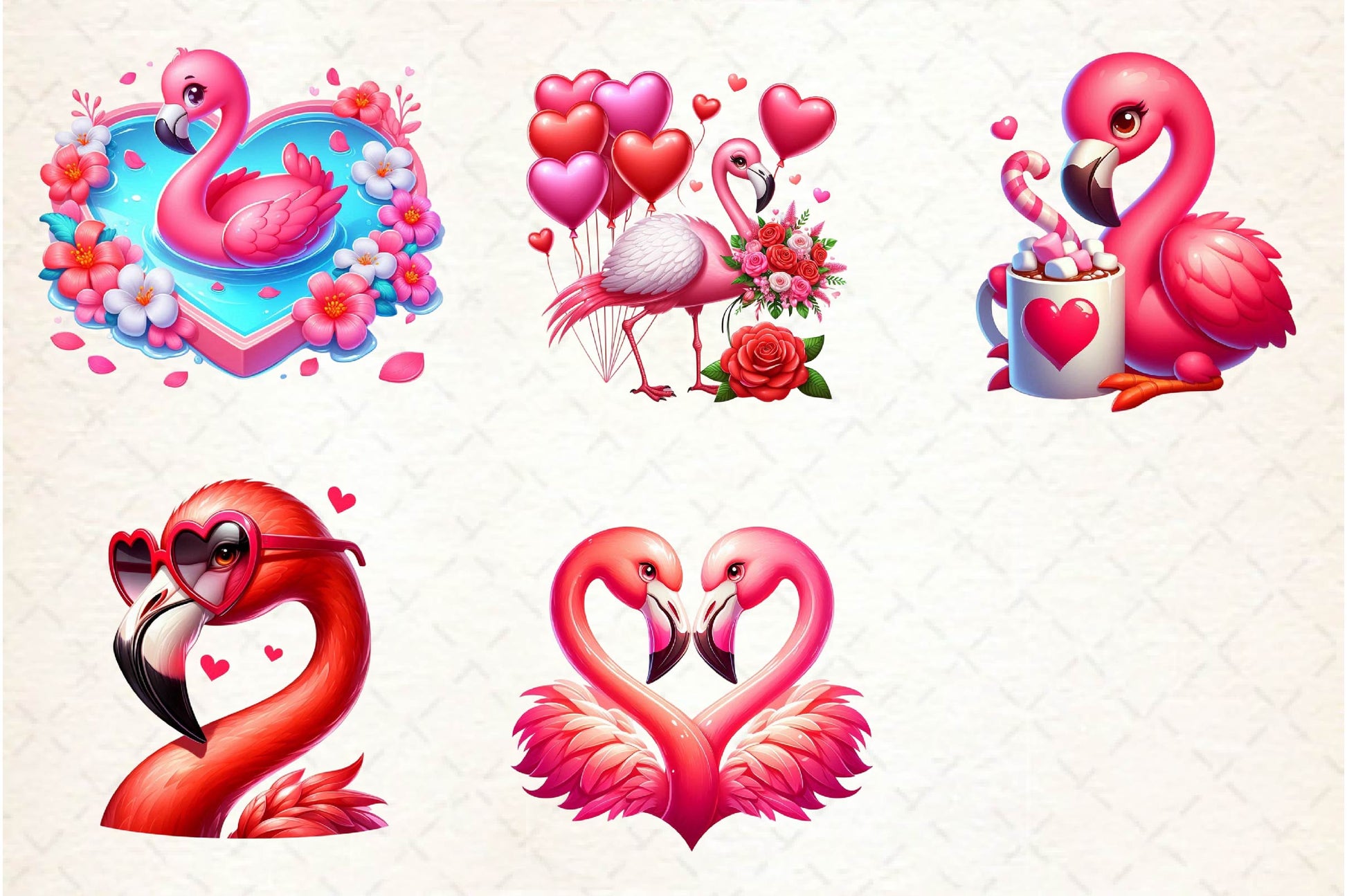 Valentine's Day Love Flamingo Clipart Bundle - CraftNest - Digital Crafting and Art