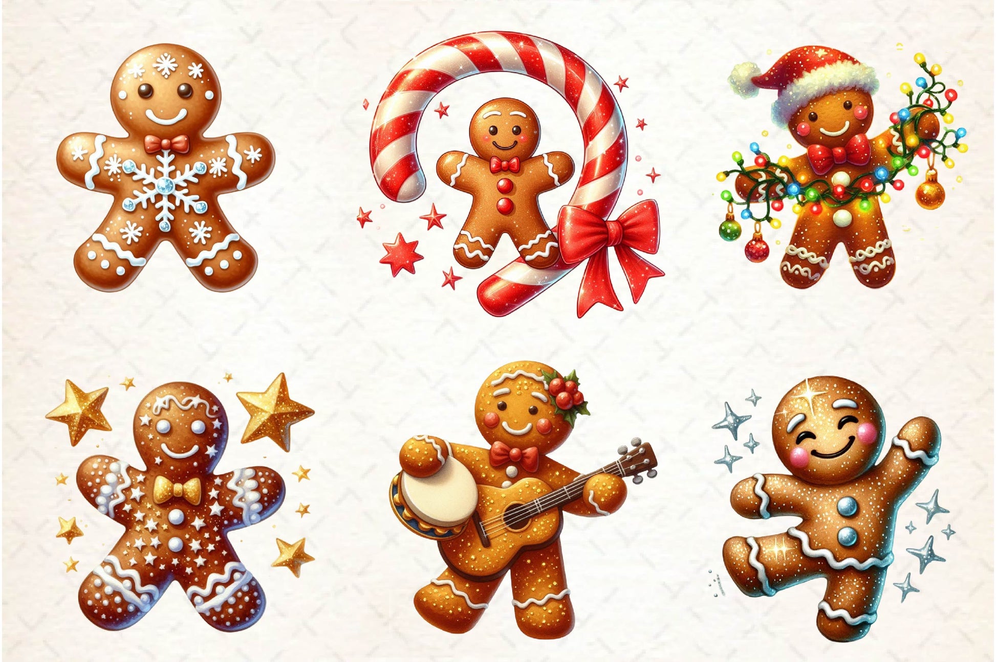 Glitter Gingerbread Man Clipart Bundle - CraftNest - Digital Crafting and Art