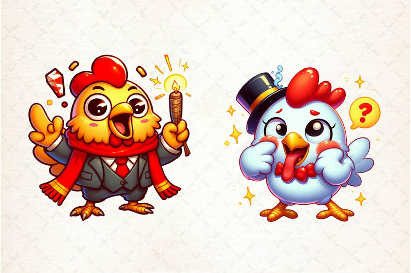 Christmas Funny Chicken Clipart Bundle 1 - CraftNest - Digital Crafting and Art