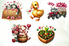 Valentine Farm Clipart Bundle - CraftNest - Digital Crafting and Art