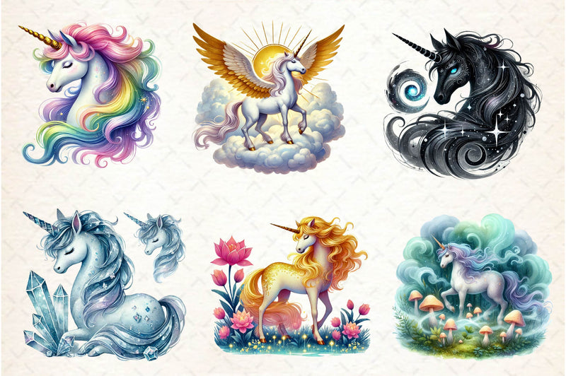 Fantasy Unicorn Clipart Bundle 1 - CraftNest - Digital Crafting and Art