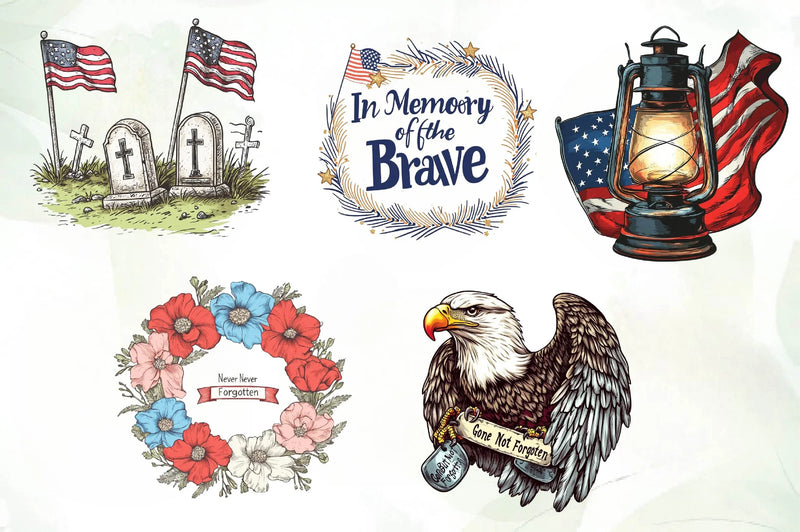In Memory Of The Brave Design Clipart Bundle - CraftNest - Digital Crafting and Art