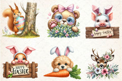 Peeking Easter Animal Clipart Bundle - CraftNest - Digital Crafting and Art