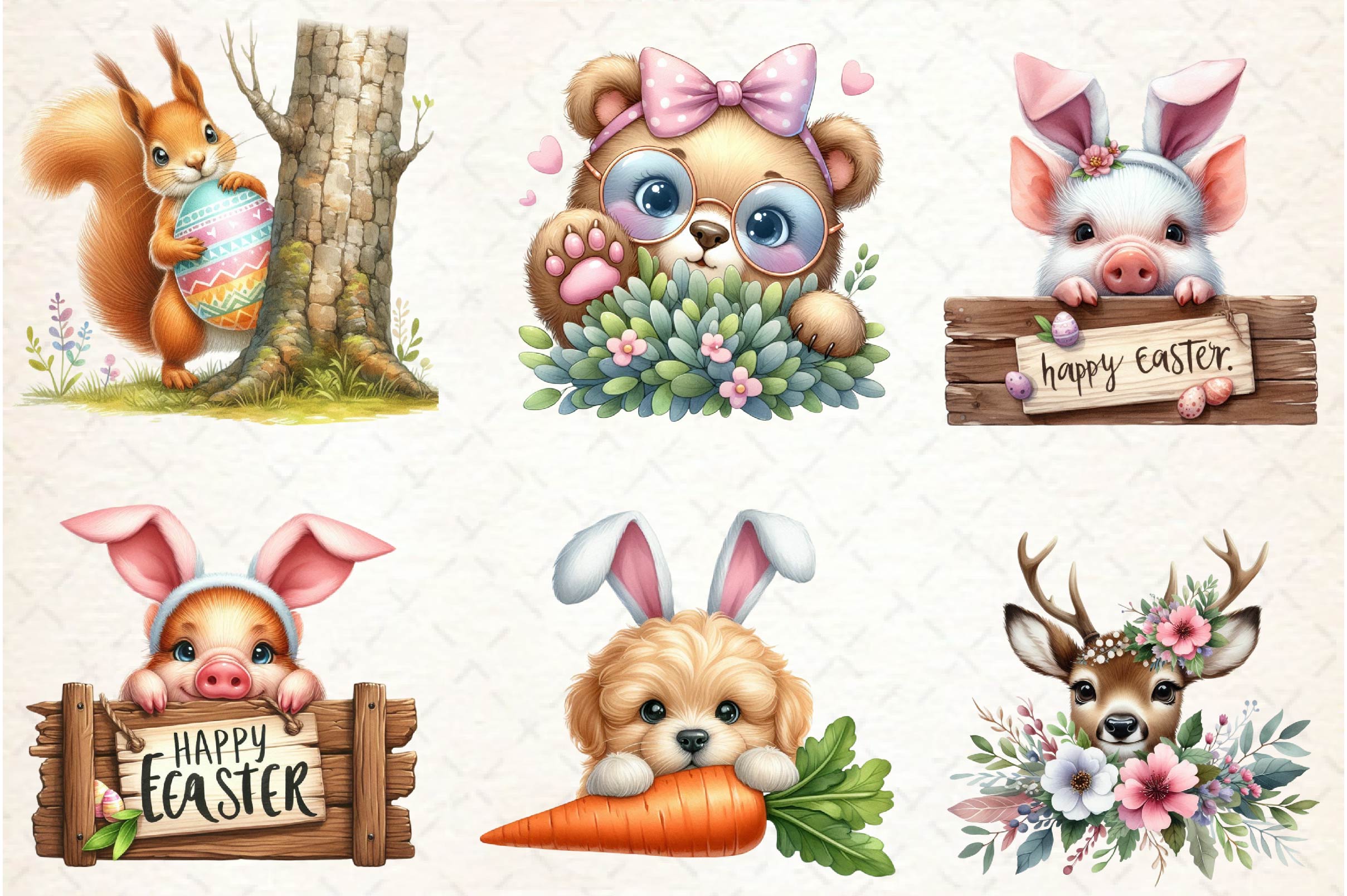 Peeking Easter Animal Clipart Bundle - CraftNest - Digital Crafting and Art